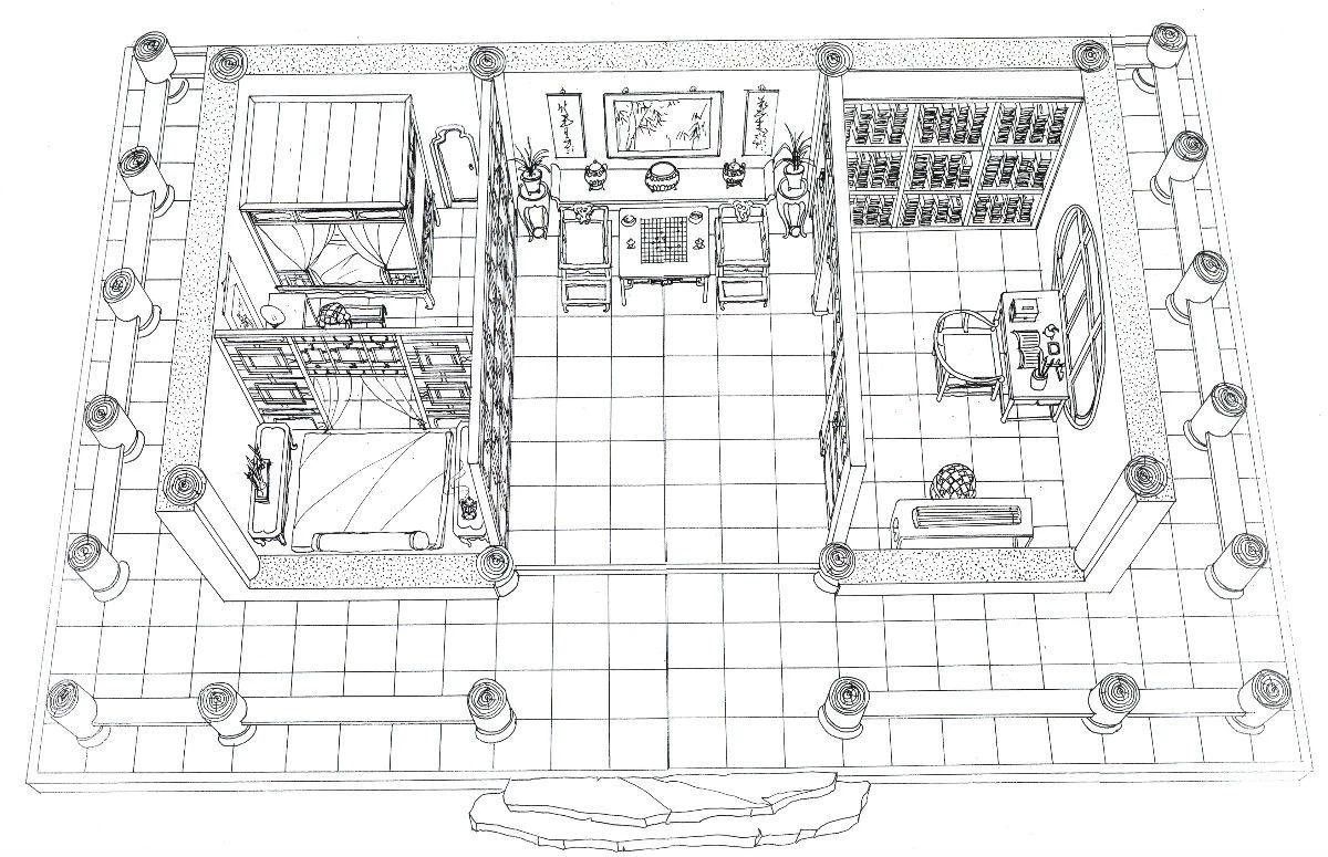古代书房平面图图片